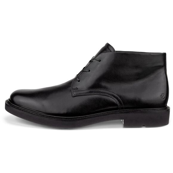 New ECCO Metropole London Black Leather Men Boots Chukka Sz 46 Us 12 12.5